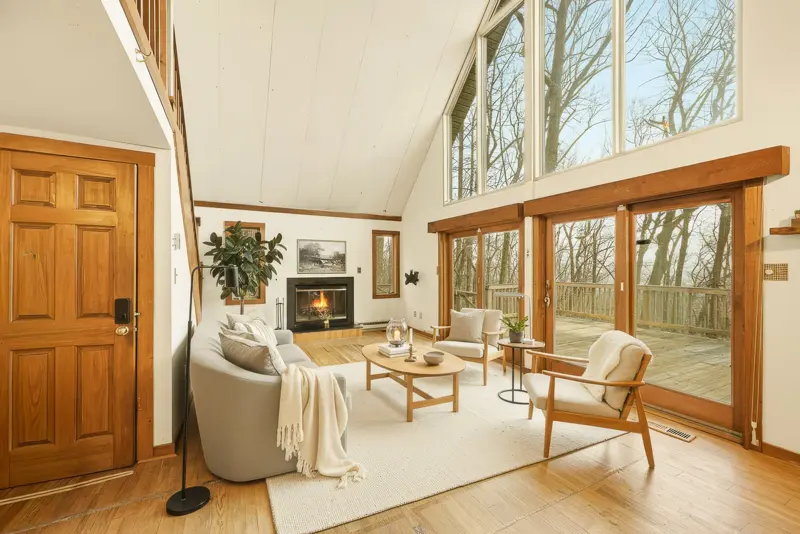 A-frame living room