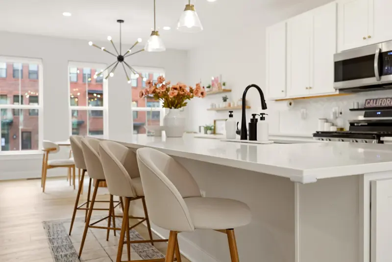 Kitchen with bar seating