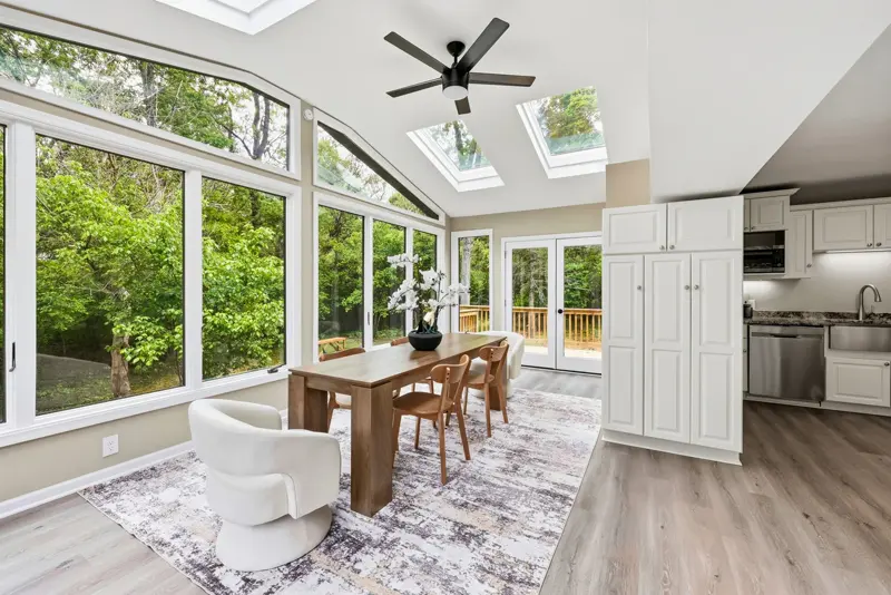 Kitchen and sunroom