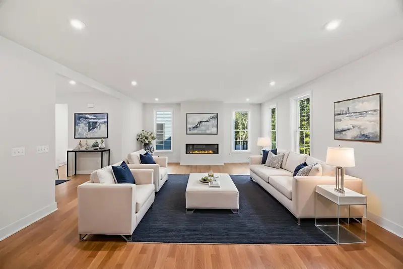 Virtually staged living room